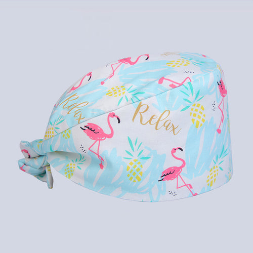 Unisex Scrub Cap Blue Flamingo